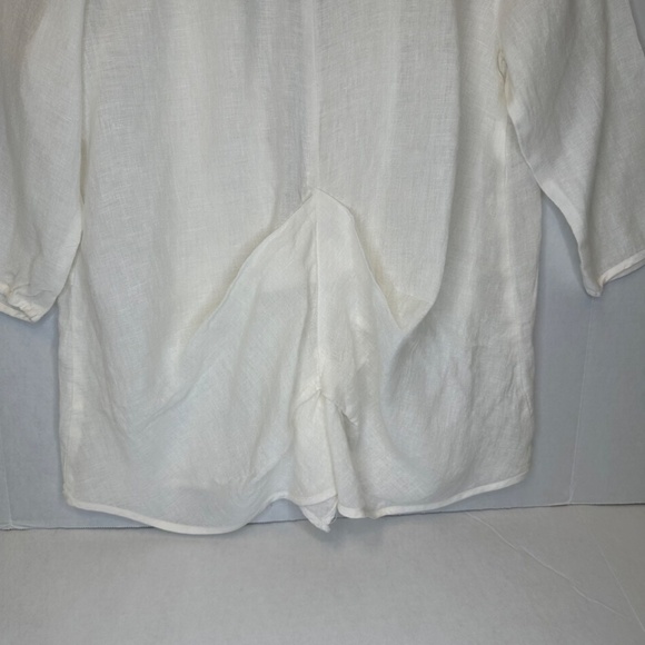 Emil Rutenberg Linen Blend Pearl Color Open Cardigan Fringe Front size 8 - Picture 5 of 10